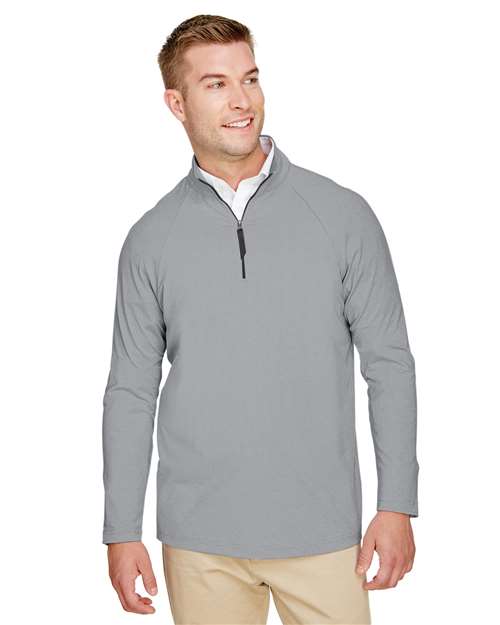 Men's CrownLux Performance® Clubhouse Micro-Stripe Quarter-Zip Pullover - Devon & Jones - DG480