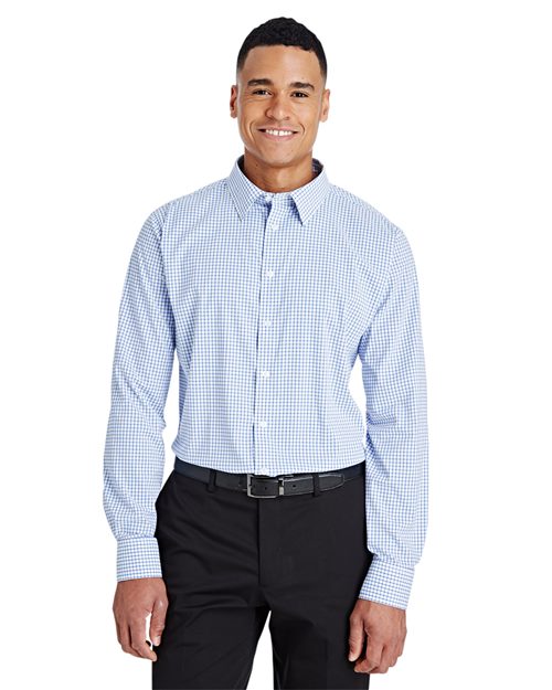 Men's CrownLux Performance® Micro Windowpane Woven Dress Shirt - Devon & Jones - DG540