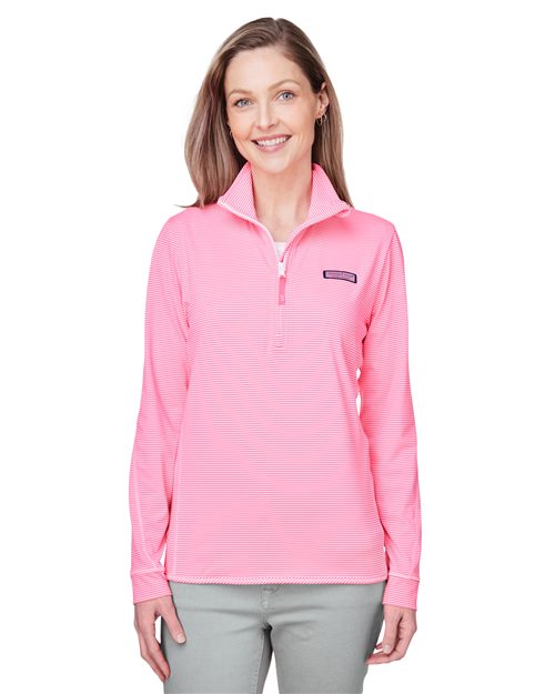 Women's Microstripe Sankaty Half-Zip Pullover - vineyard vines - K002521