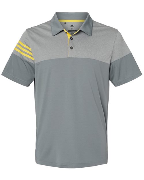 Men's Heathered 3-Stripes Colorblocked Polo - Adidas – A213