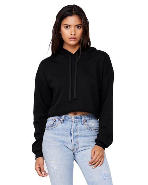 Women's Crop Fleece Hoodie Sweatshirt - BELLA + CANVAS - 7502