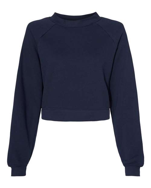 Women's Crop Raglan Fleece Crewneck Sweatshirt - BELLA + CANVAS - 7505