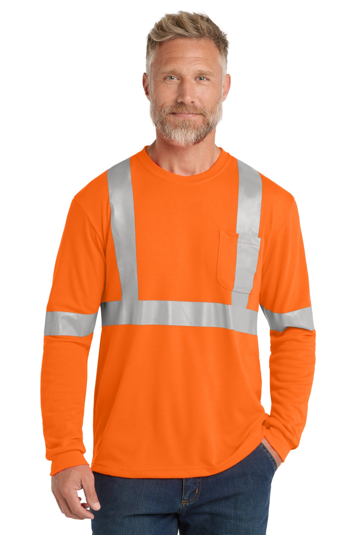 CornerStone ® ANSI 107 Class 2 Long Sleeve Safety T-Shirt. CS401LS