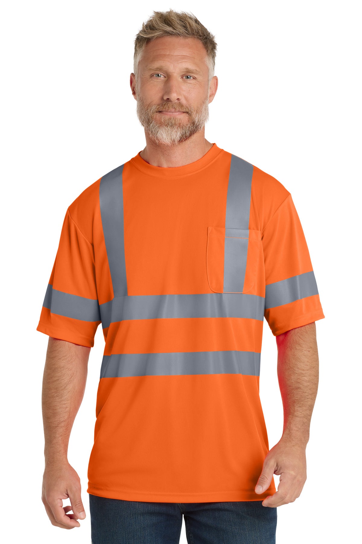 CornerStone ® - ANSI 107 Class 3 Short Sleeve Snag-Resistant Reflective T-Shirt. CS408