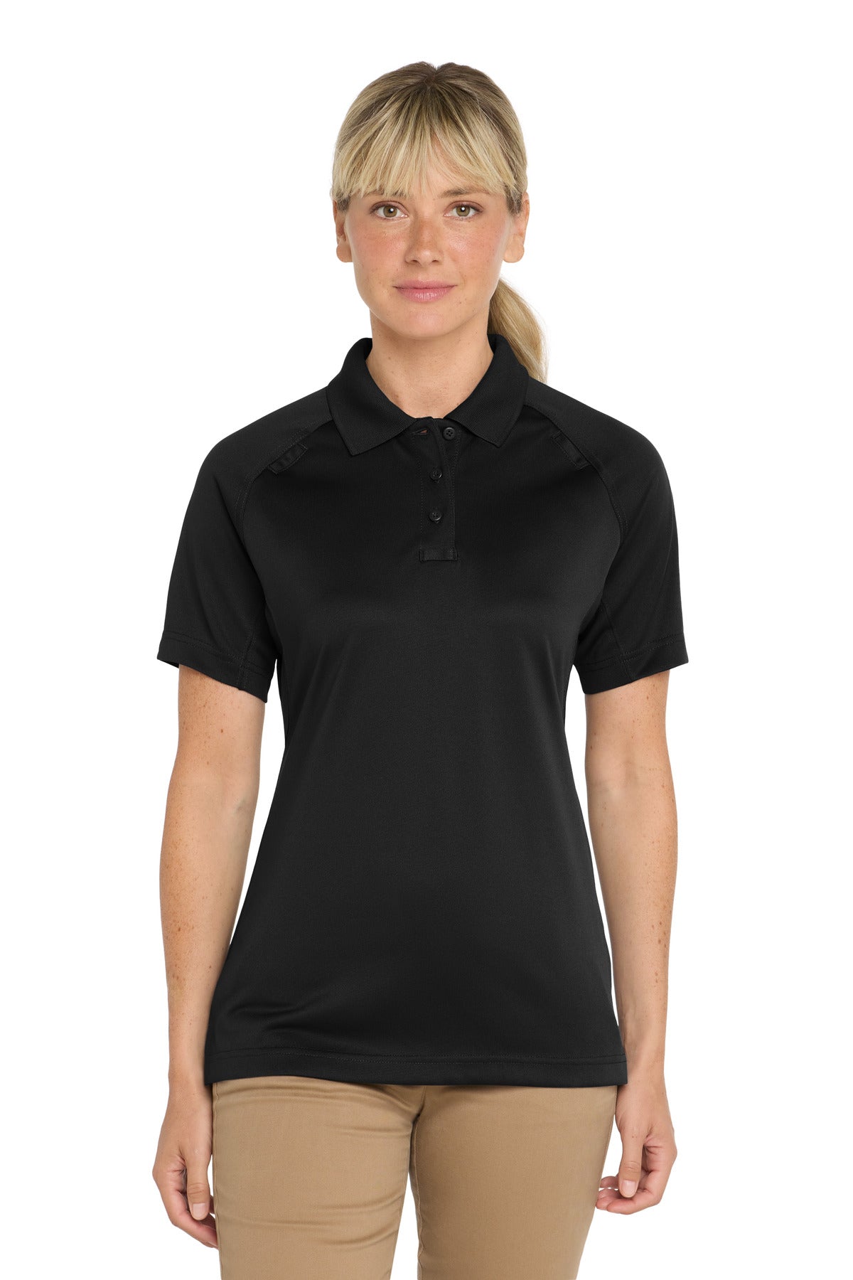 Black work shirt front model