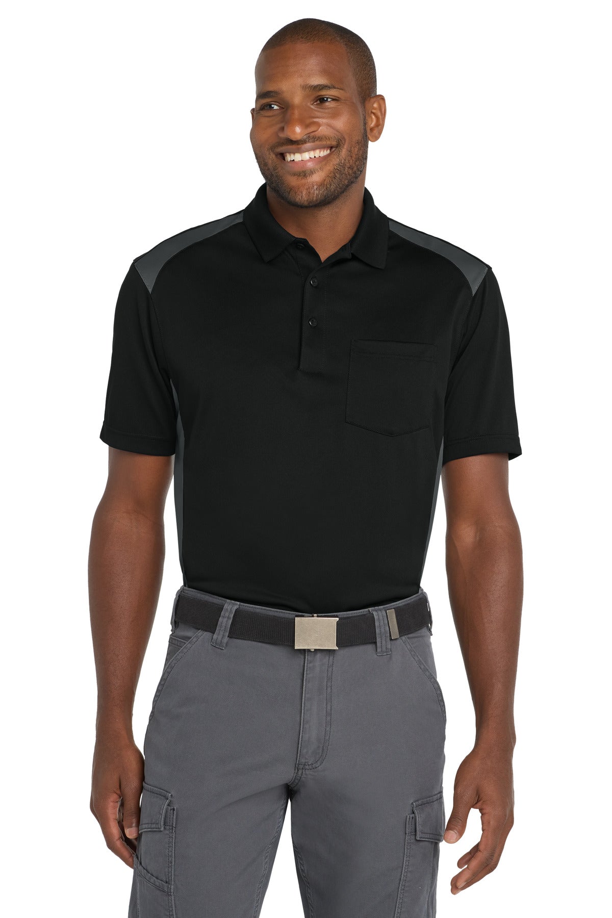 CornerStone ® Select Snag-Proof Two Way Colorblock Pocket Polo. CS416 - CS416