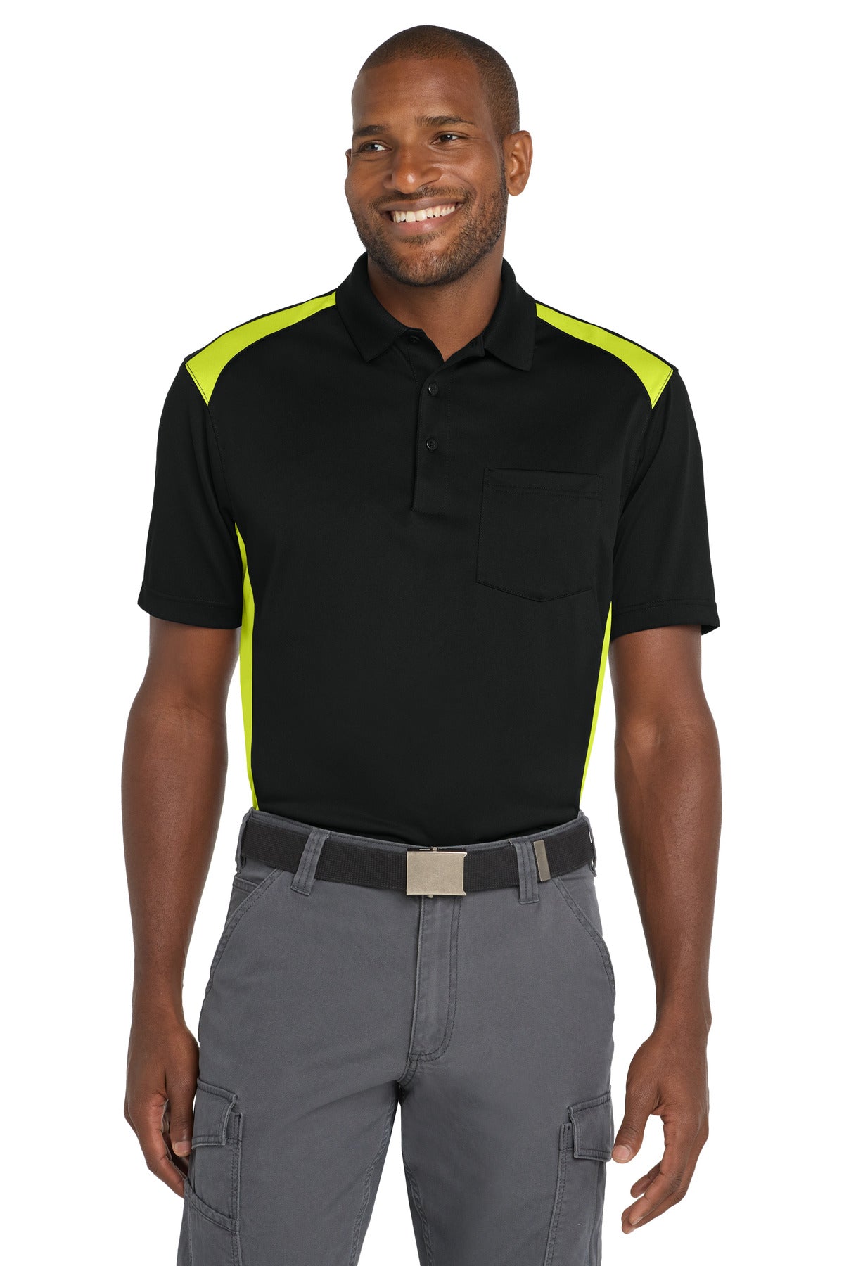 CornerStone ® Select Snag-Proof Two Way Colorblock Pocket Polo. CS416 - CS416