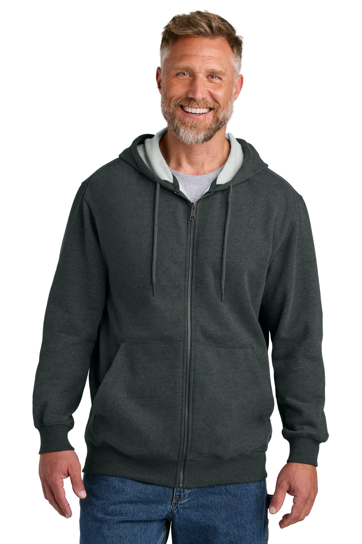 Charcoal heather fleece jacket