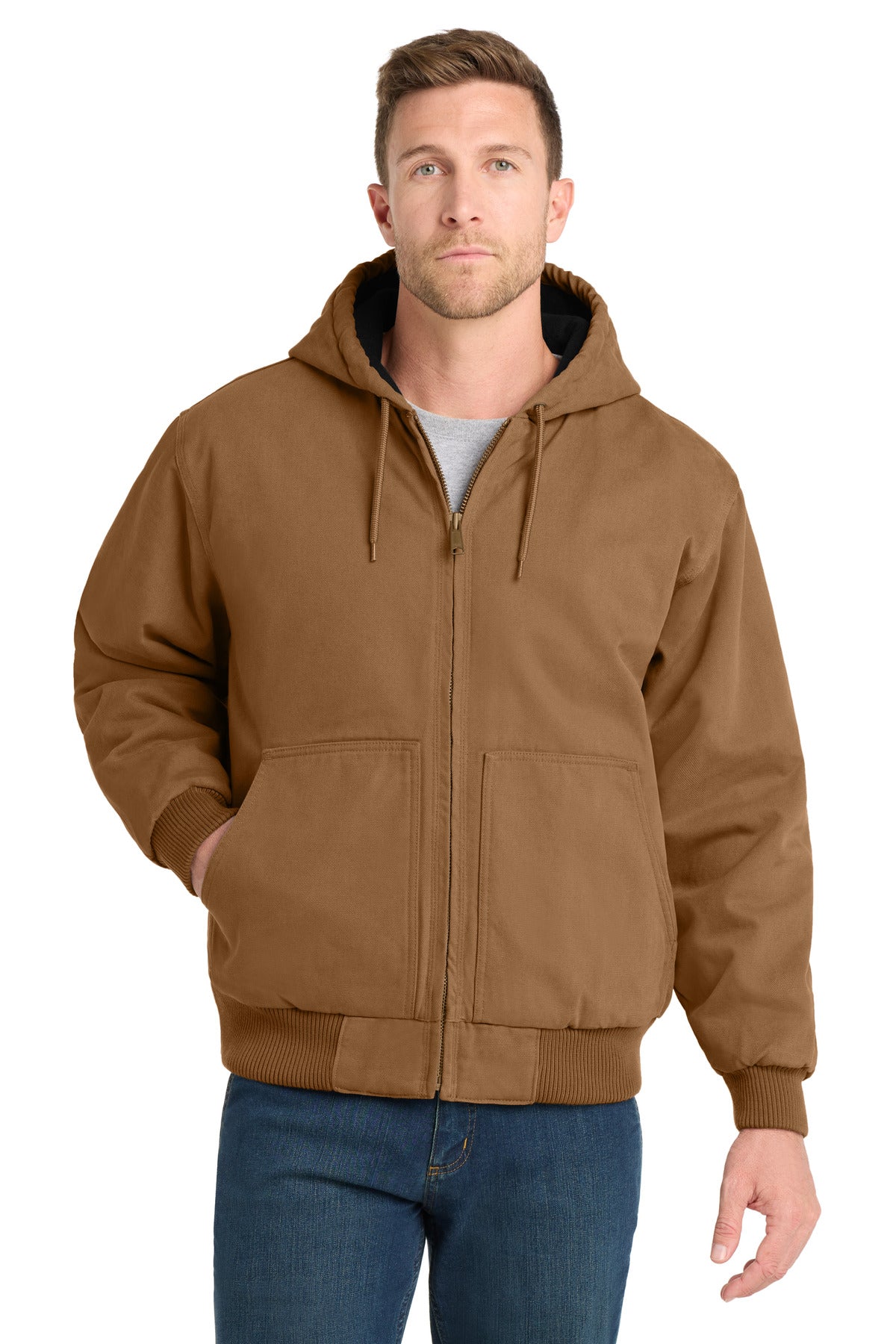 CornerStone ® Washed Duck Cloth Insulated Hooded Work Jacket. CSJ41