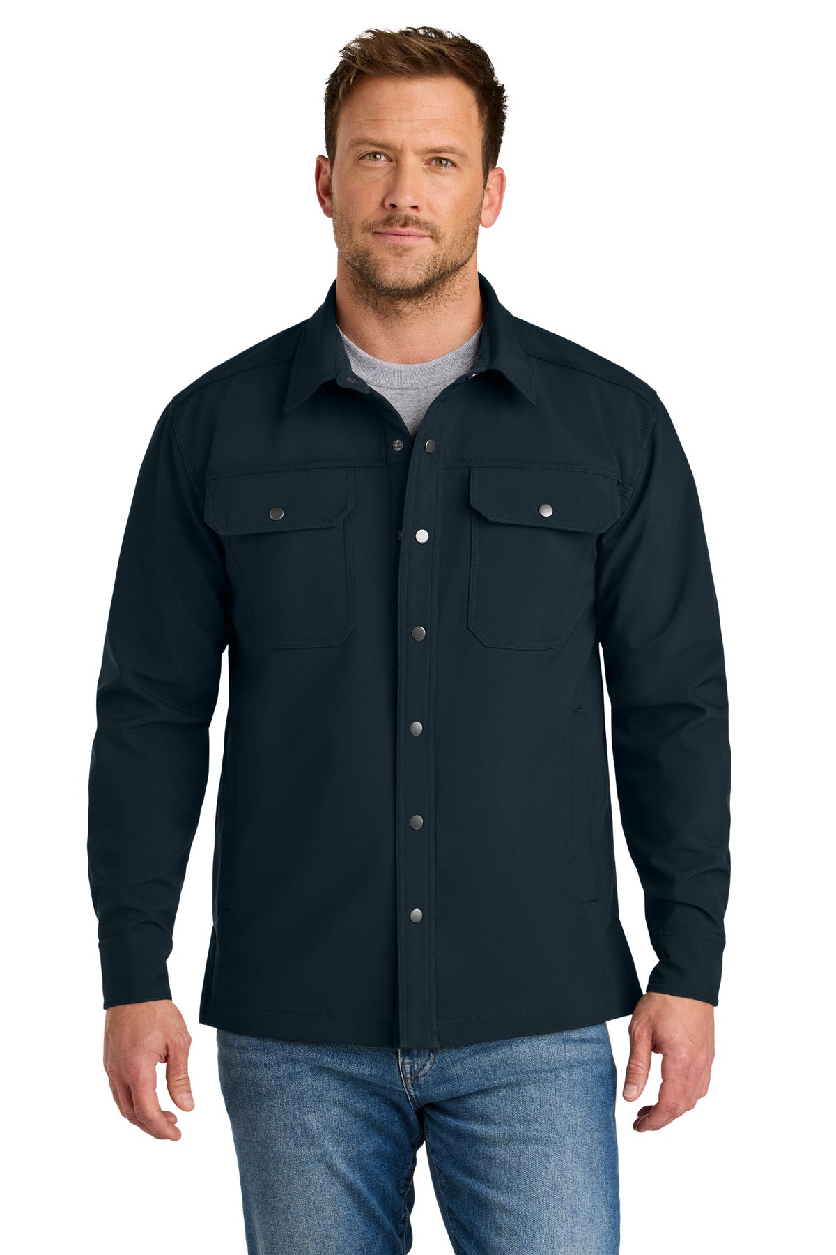 Navy work jacket front