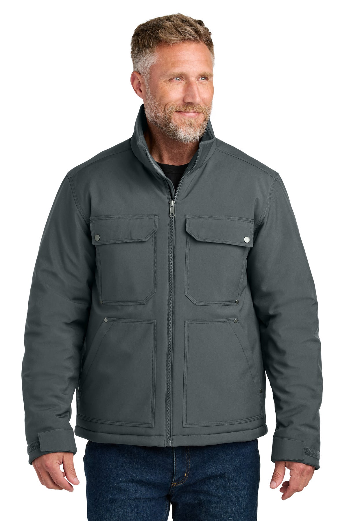 Iron grey work jacket model front