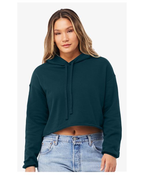 Women's Crop Fleece Hoodie Sweatshirt - BELLA + CANVAS - 7502