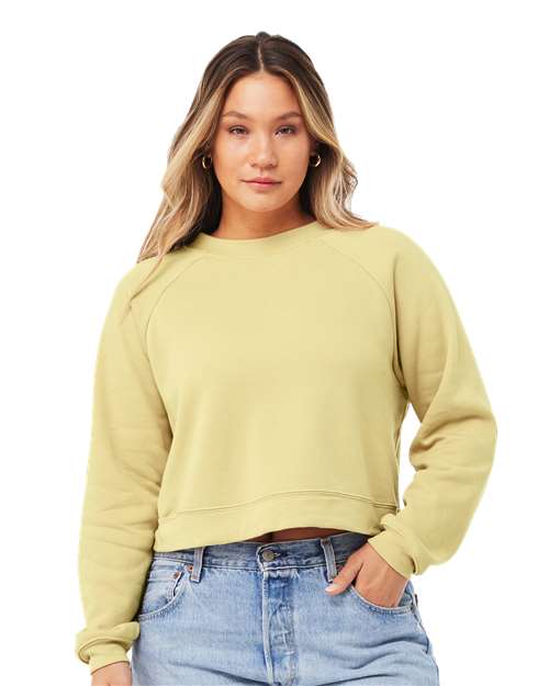 Women's Crop Raglan Fleece Crewneck Sweatshirt - BELLA + CANVAS - 7505