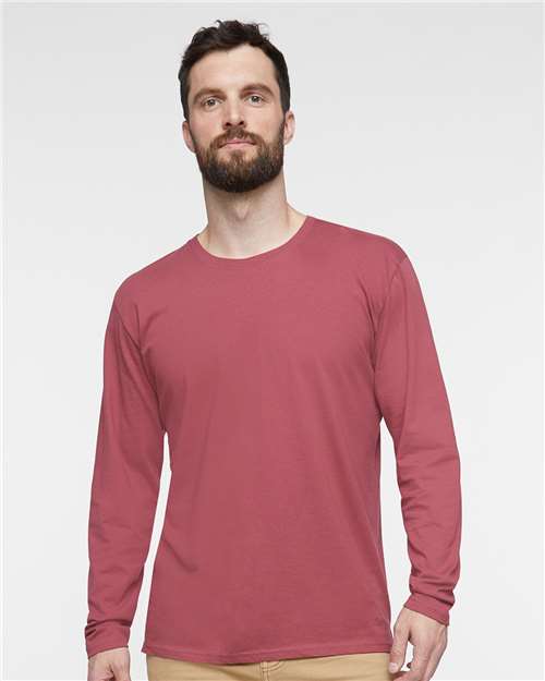 Men's Fine Jersey Long Sleeve Tee - LAT - 6918
