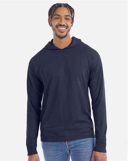 Unisex Garment-Dyed Jersey Hooded Long Sleeve T-Shirt - ComfortWash by Hanes - GDH280