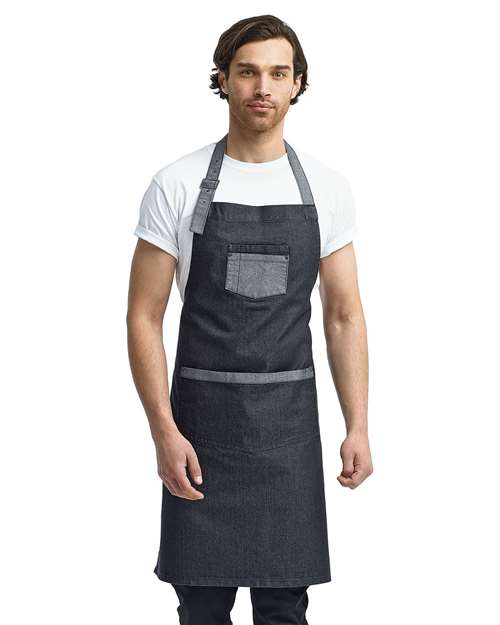 Domain Contrast Denim Bib Apron - Artisan Collection by Reprime - RP127