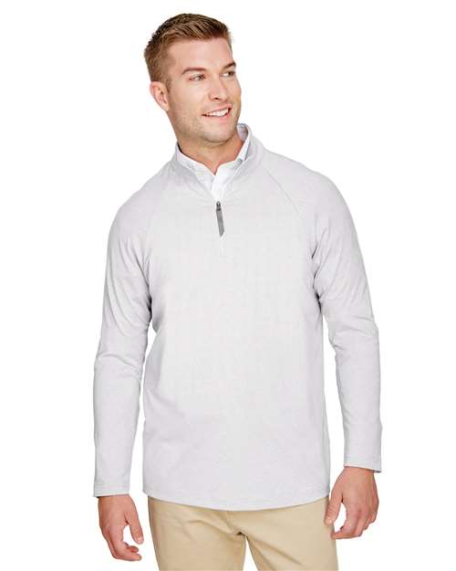 Men's CrownLux Performance® Clubhouse Micro-Stripe Quarter-Zip Pullover - Devon & Jones - DG480