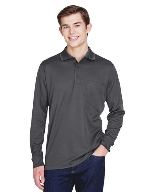Men's Pinnacle Performance Long Sleeve Piqué Polo with Pocket - CORE365
