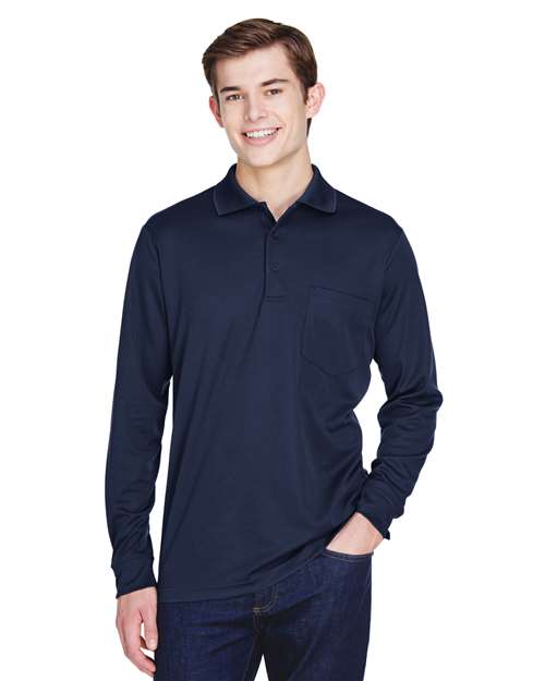 Men's Pinnacle Performance Long Sleeve Piqué Polo with Pocket - CORE365 - 13186