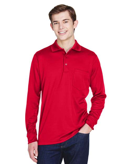 Men's Pinnacle Performance Long Sleeve Piqué Polo with Pocket - CORE365 - 13186