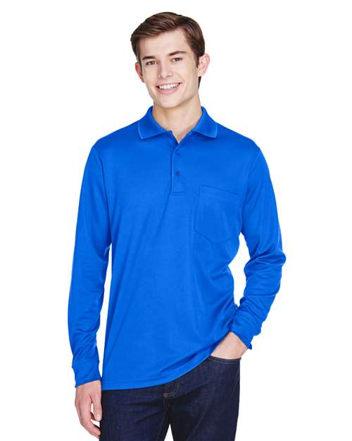 Men's Pinnacle Performance Long Sleeve Piqué Polo with Pocket - CORE365 - 13186