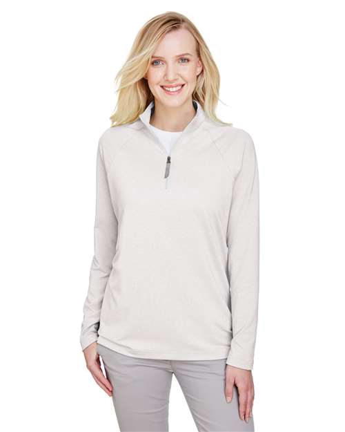 Women's CrownLux Performance® Clubhouse Micro-Stripe Quarter-Zip Pullover - Devon & Jones - DG480W