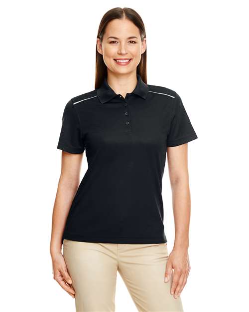 Women's Radiant Performance Piqué Polo with Reflective Piping - CORE365
