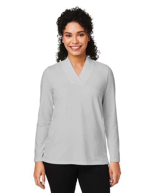Women's Raleigh Shawl Collar Knit Top - Devon & Jones - DP121W