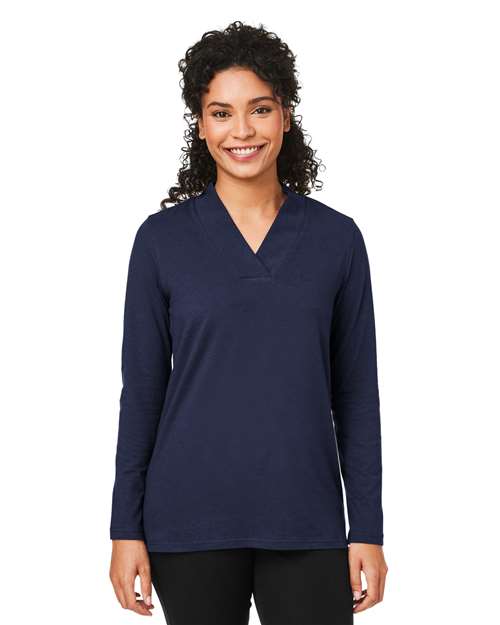 Women's Raleigh Shawl Collar Knit Top - Devon & Jones - DP121W