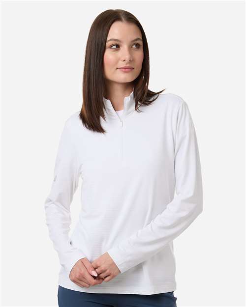 Women's Textured Stripe Quarter-Zip Pullover - Adidas - A709