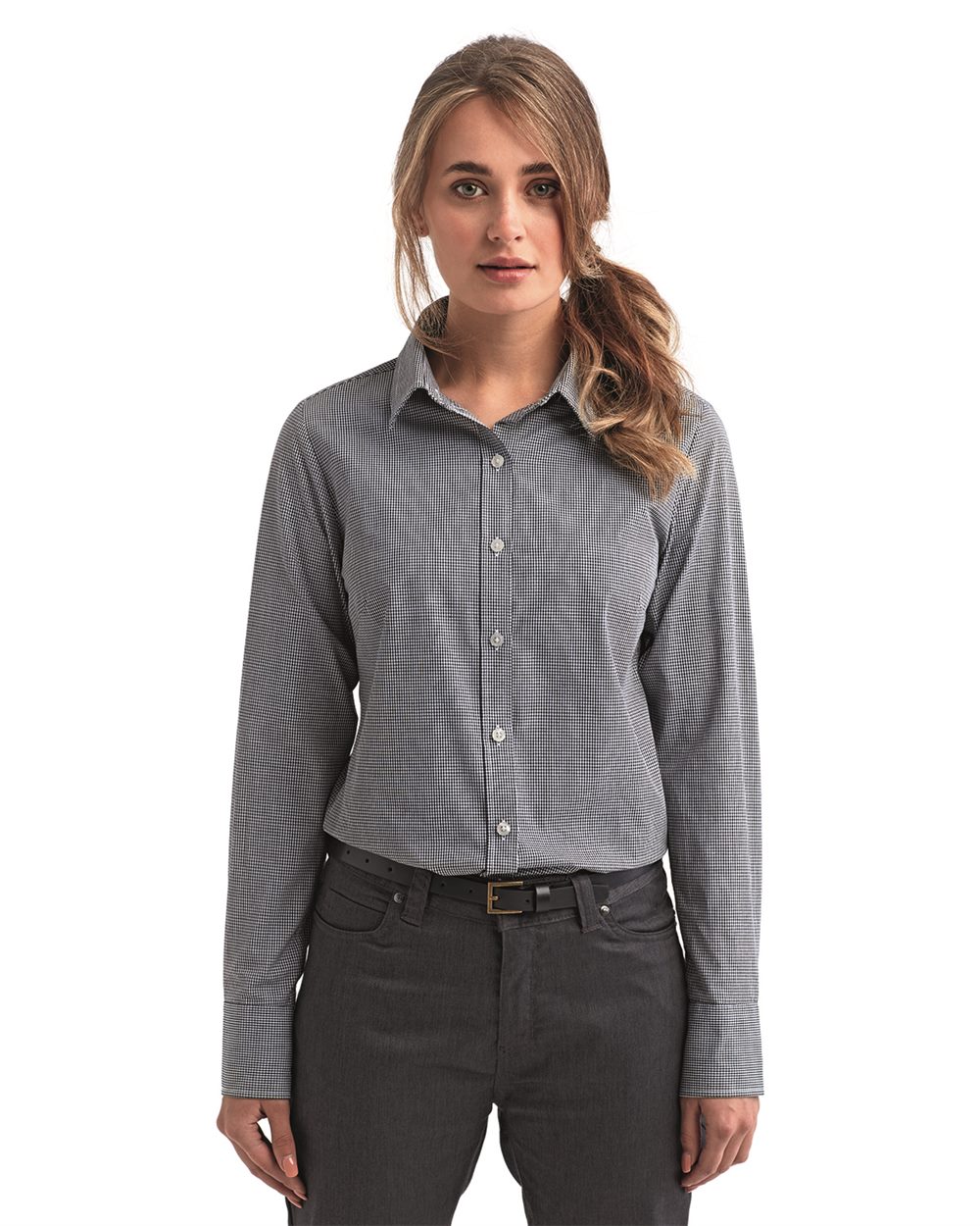 Women's Microcheck Gingham Cotton Shirt - Artisan Collection by Reprime - RP320
