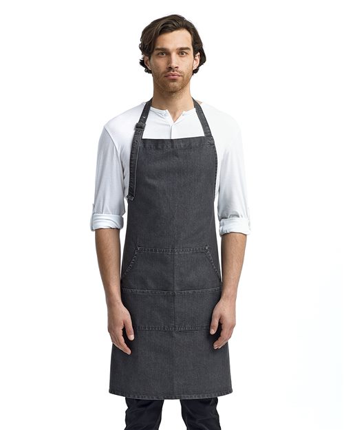 Jeans Stitch Denim Bib Apron with Pockets – 13152