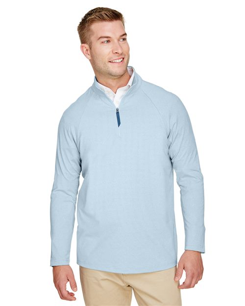 Men's CrownLux Performance® Clubhouse Micro-Stripe Quarter-Zip Pullover - Devon & Jones - DG480