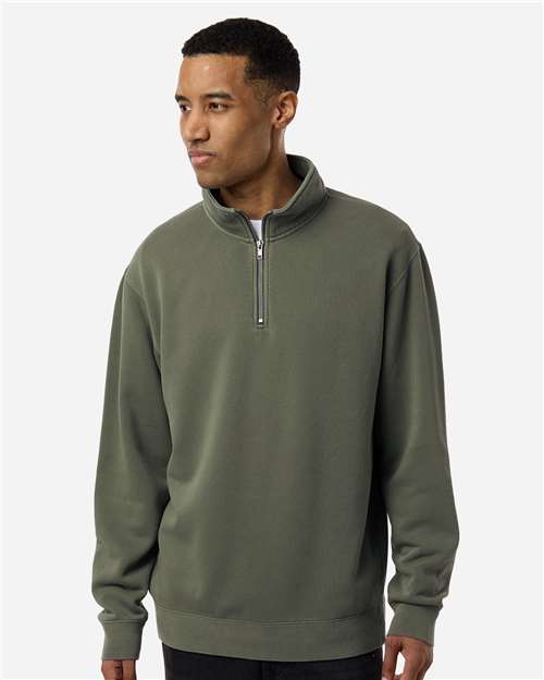 Unisex Pigment-Dyed Quarter-Zip Pullover - Independent Trading Co. - PRM4600QZ