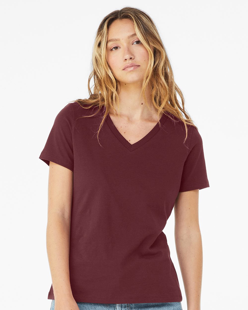 Women’s Relaxed Jersey V-Neck Tee - BELLA + CANVAS - 6405