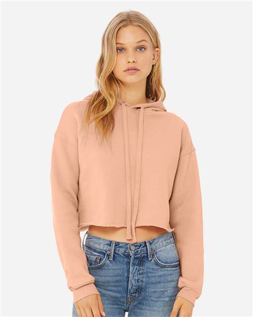 Women's Crop Fleece Hoodie Sweatshirt - BELLA + CANVAS - 7502