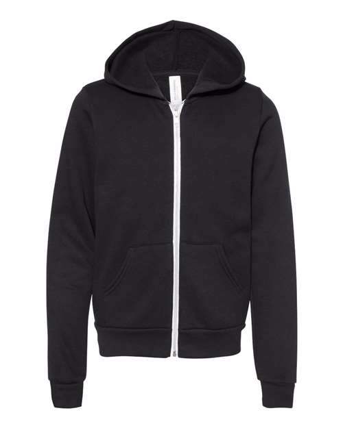 Youth Sponge Fleece Full-Zip Hoodie Sweatshirt - BELLA + CANVAS - 3739Y