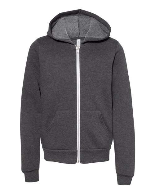 Youth Sponge Fleece Full-Zip Hoodie Sweatshirt - BELLA + CANVAS - 3739Y