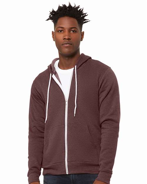 Unisex Sponge Fleece Full-Zip Hoodie Sweatshirt - BELLA + CANVAS - 3739