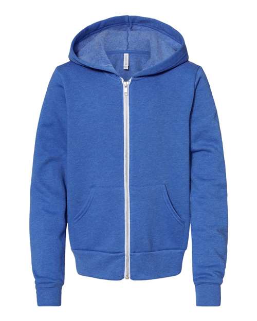 Youth Sponge Fleece Full-Zip Hoodie Sweatshirt - BELLA + CANVAS - 3739Y