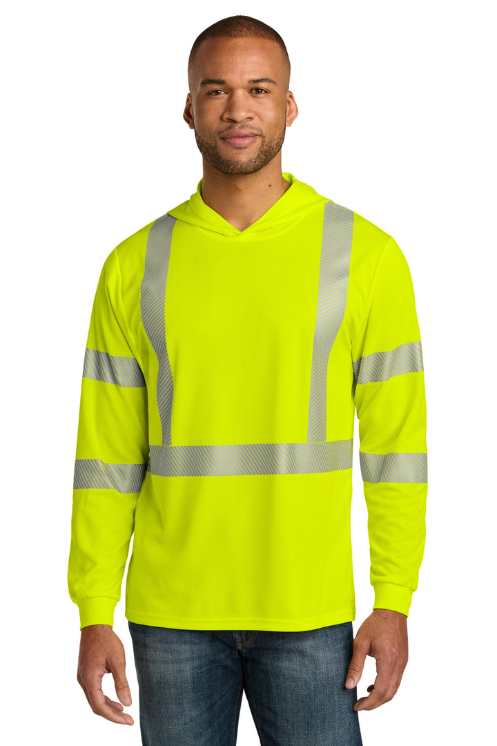 CornerStone ®  ANSI 107 Class 3 Long Sleeve Segmented Tape Hooded Tee CS208 - CS208