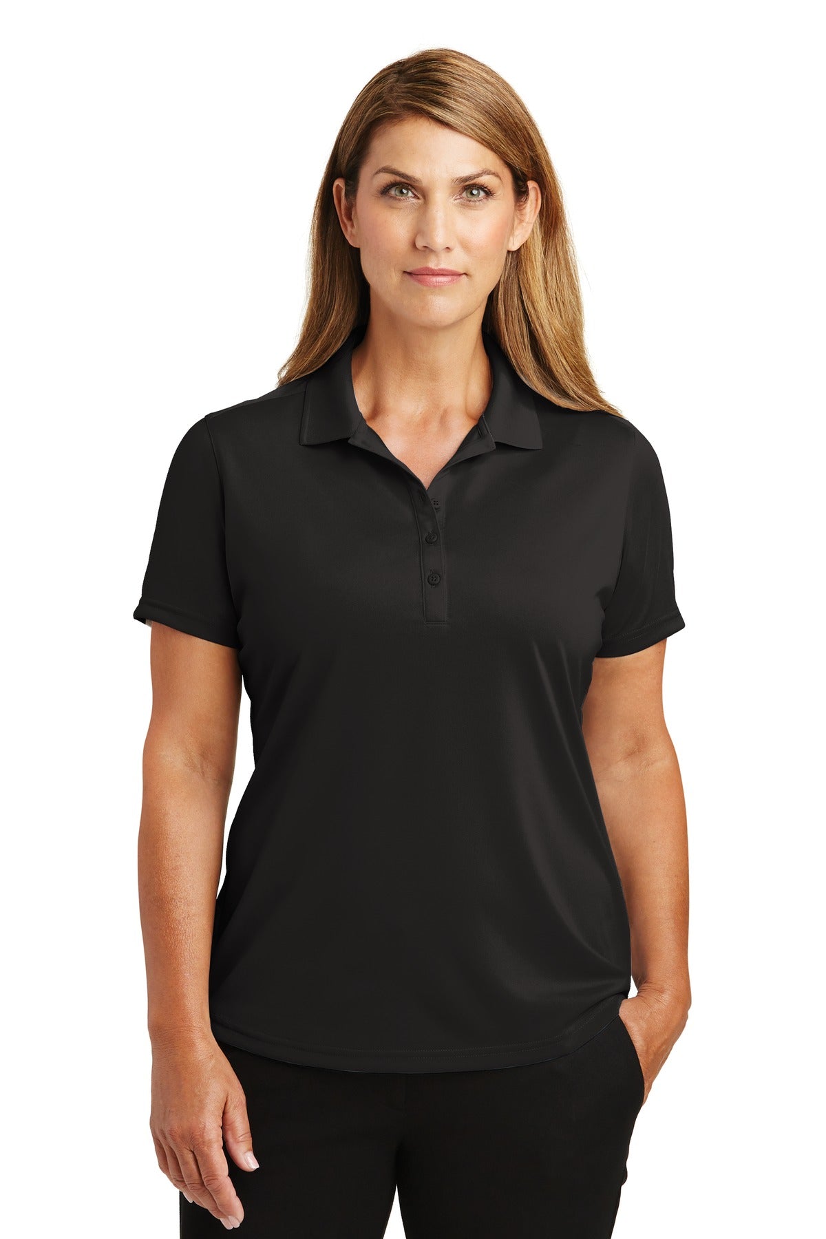 Black uniform shirt model view