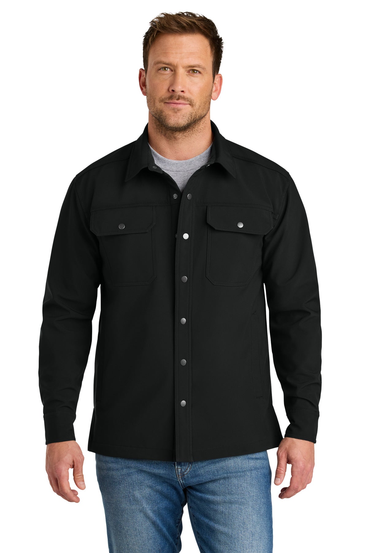 Black work jacket front 