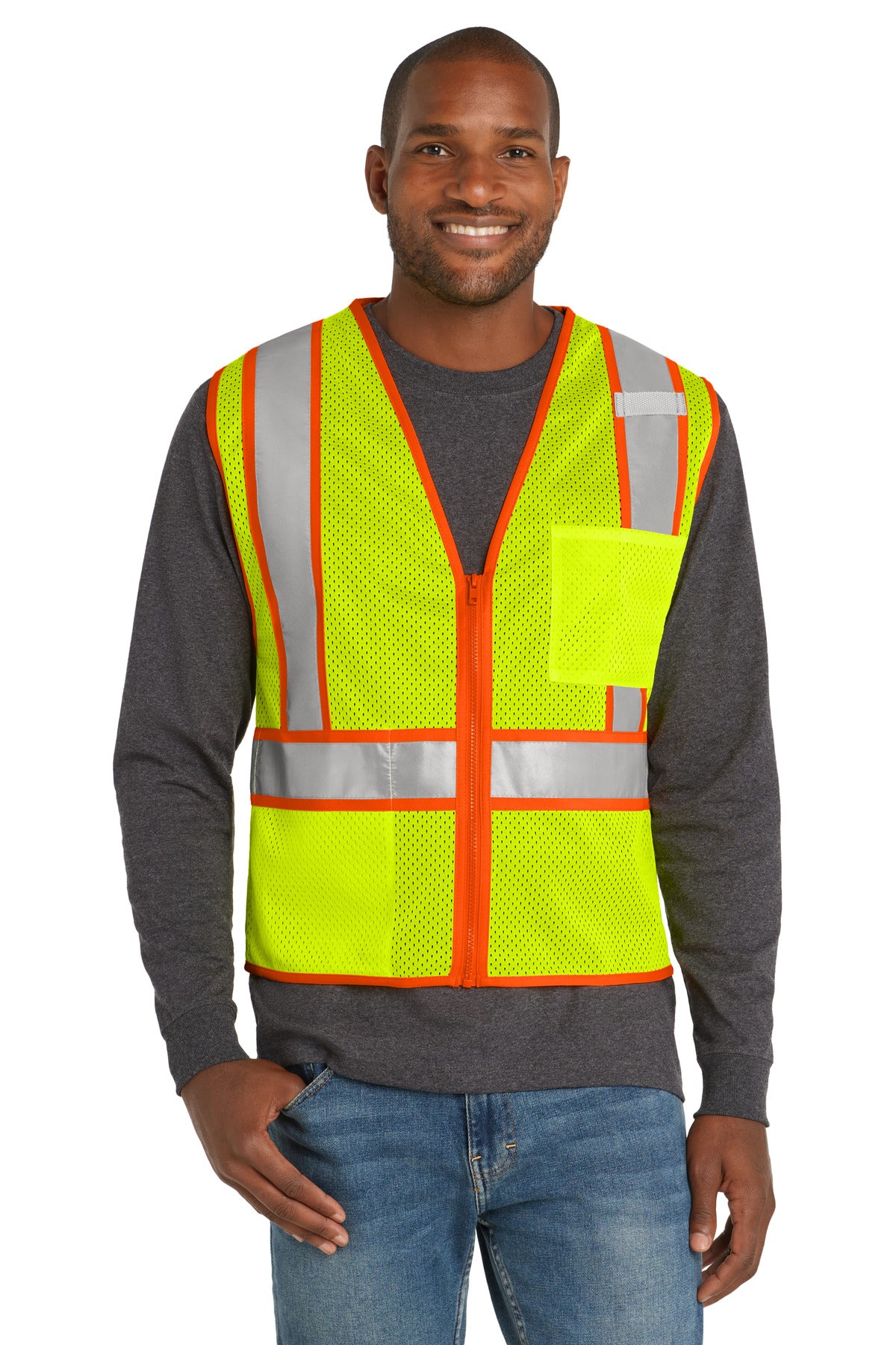 Safety yellow reflective work