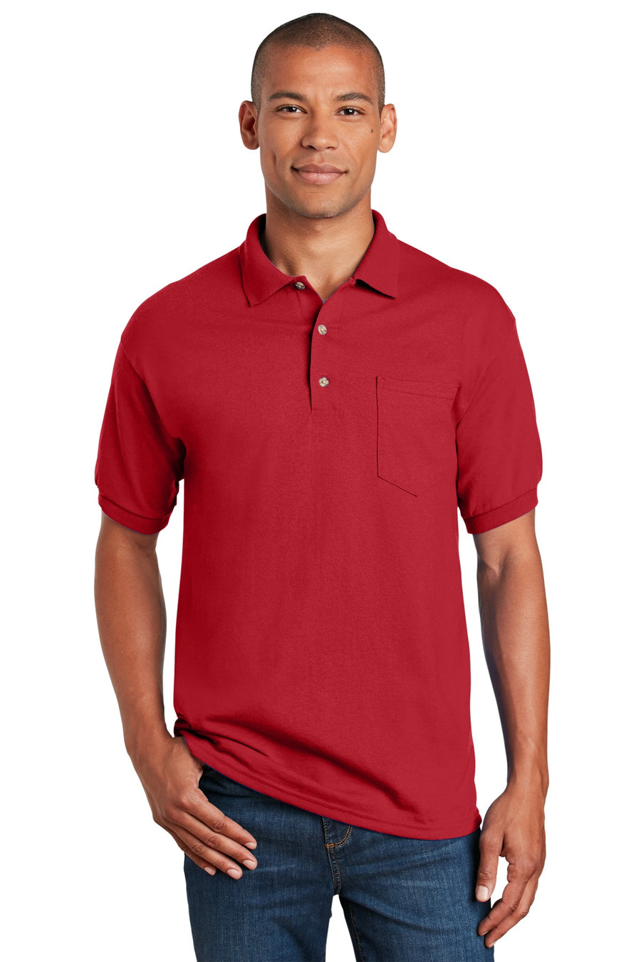 Gildan DryBlend 6-Ounce Jersey Knit Sport Shirt with Pocket.