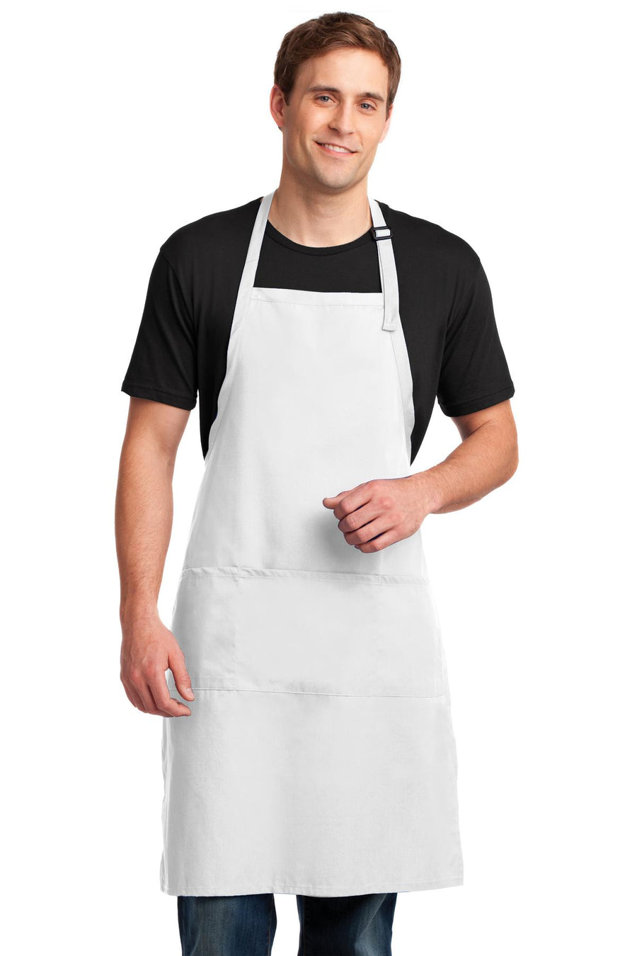 Port Authority Easy Care Extra Long Bib Apron with Stain Release.