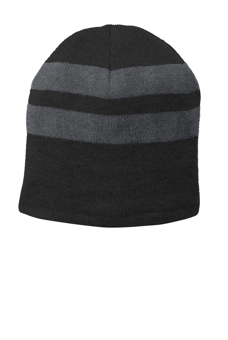 Port & Company Fleece-Lined Striped Beanie Cap.