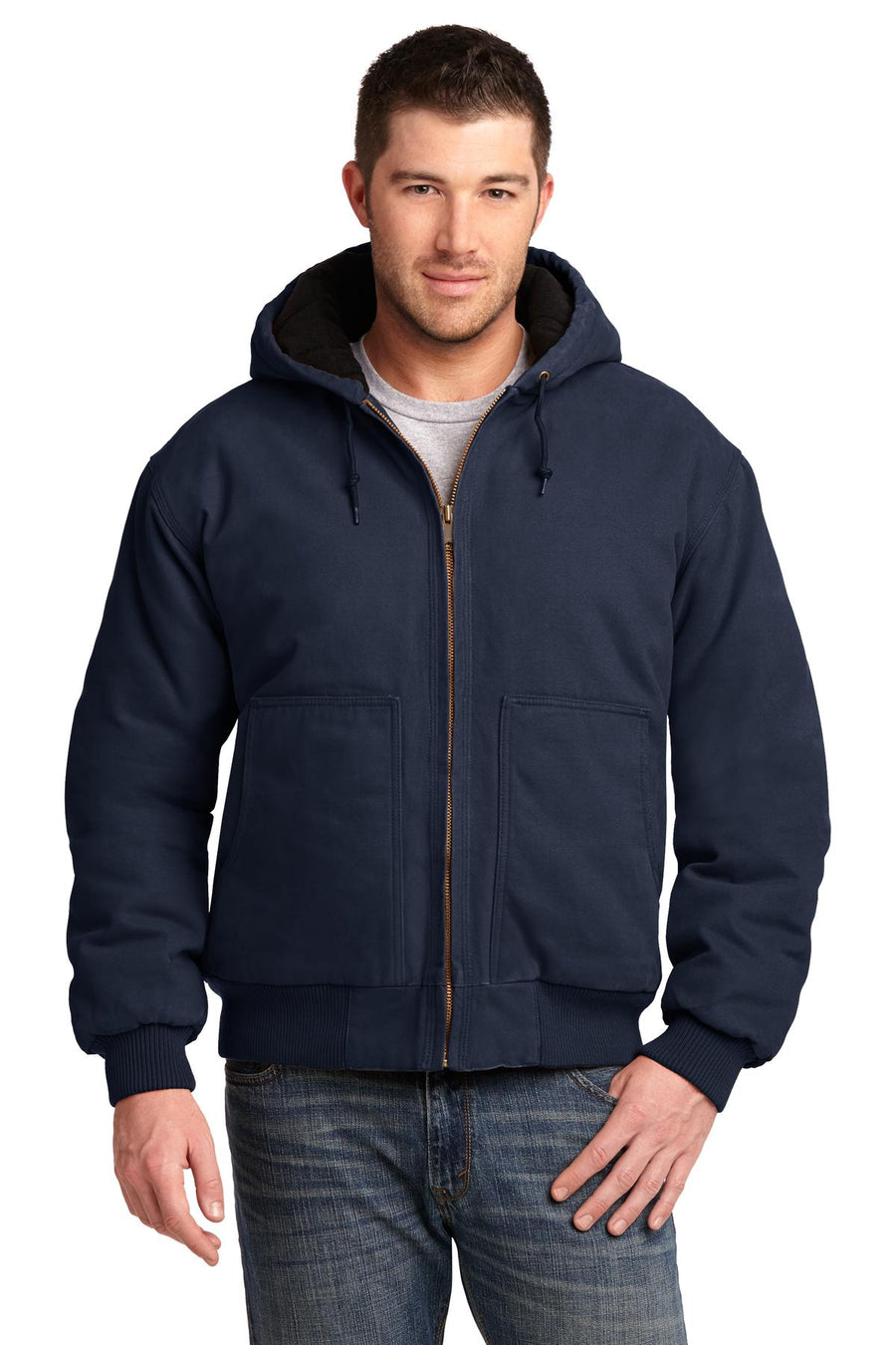 CornerStone Washed Duck Cloth Insulated Hooded Work Jacket.