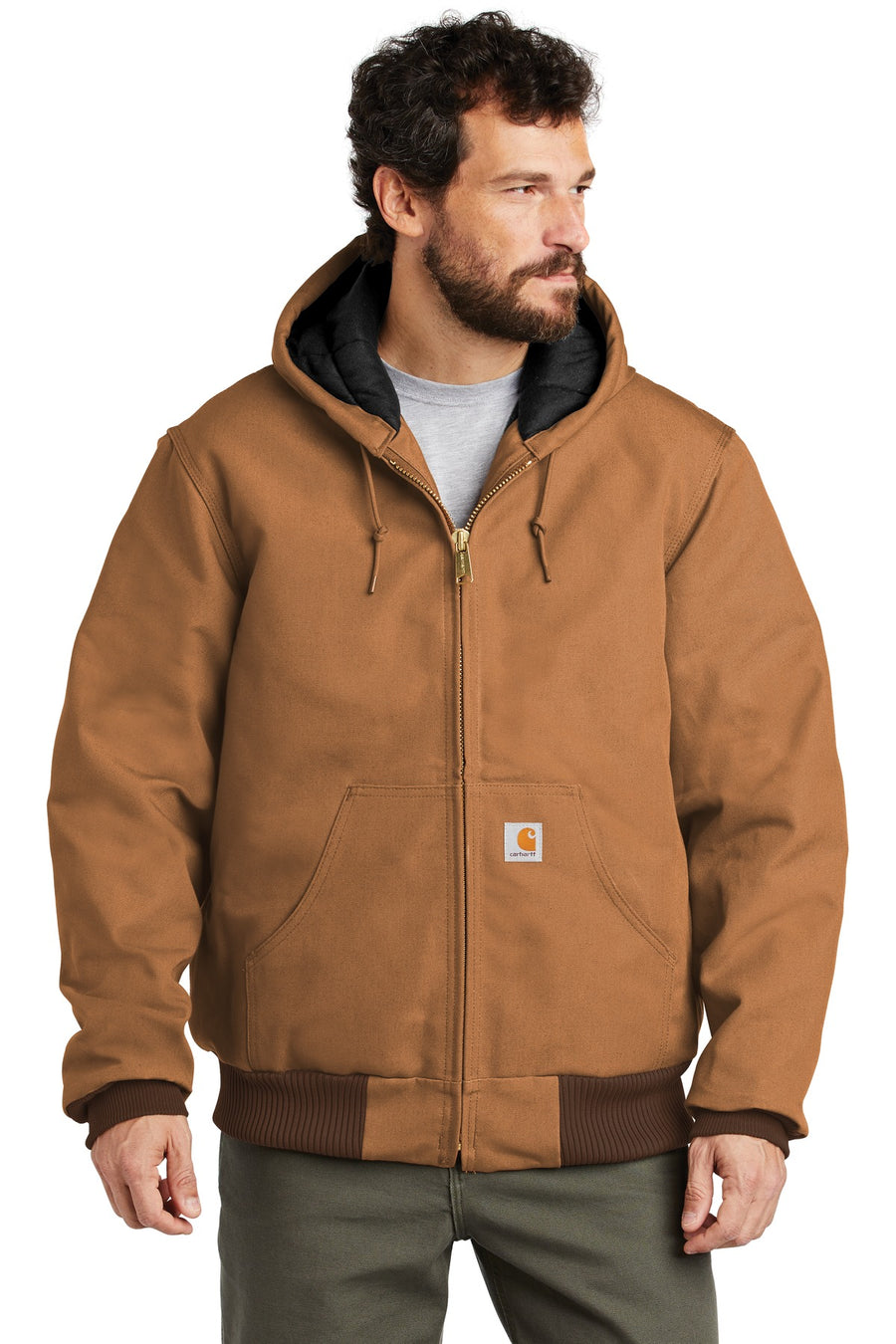 Carhartt Tall Quilted-Flannel-Lined Duck Active Jac.