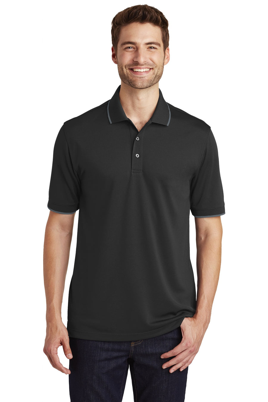 Port Authority Dry Zone UV Micro-Mesh Tipped Polo.